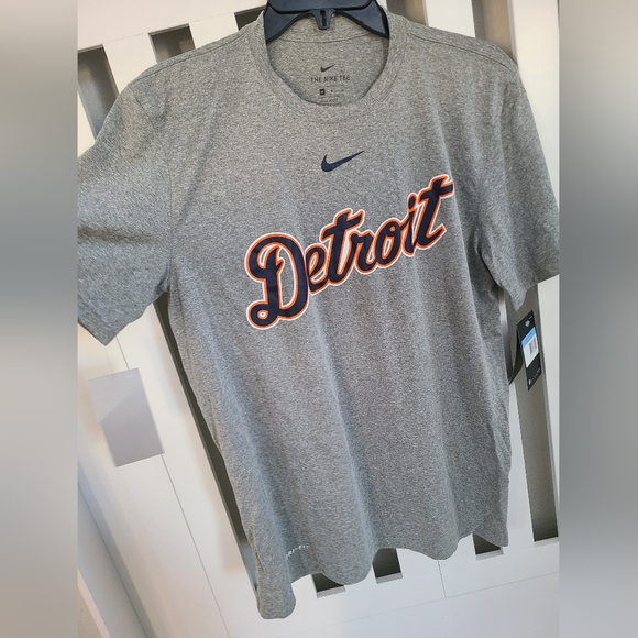 Brand New Nike MLB Detroit Tigers Woodmark Grey T-Shirt Mens Size Medium - Picture 2 of 14